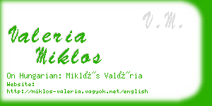 valeria miklos business card